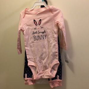 NWT Carter's 3 piece set snuggle bunny 6M